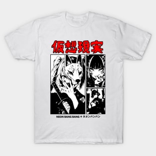Cyberpunk Kitsune Yakuza Anime Girl Vaporwave Aesthetic Streetwear T-Shirt